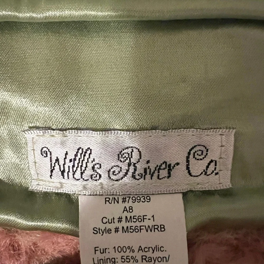 Wills River Co Faux Fur Bow Clutch Wristlet Bag Pink Green Coquette Size OS